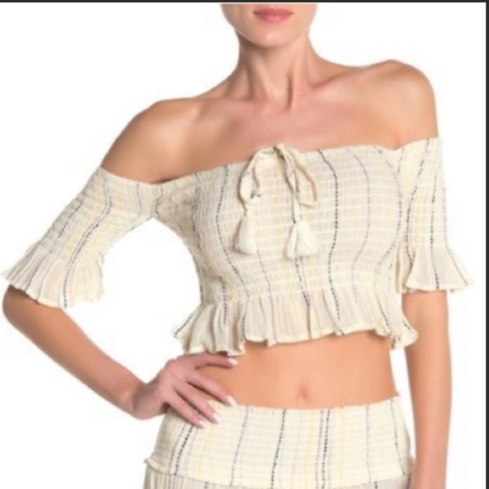 ❤️SURF GYPSY❤️ BNWT Boho Crop Off Shoulder Top S